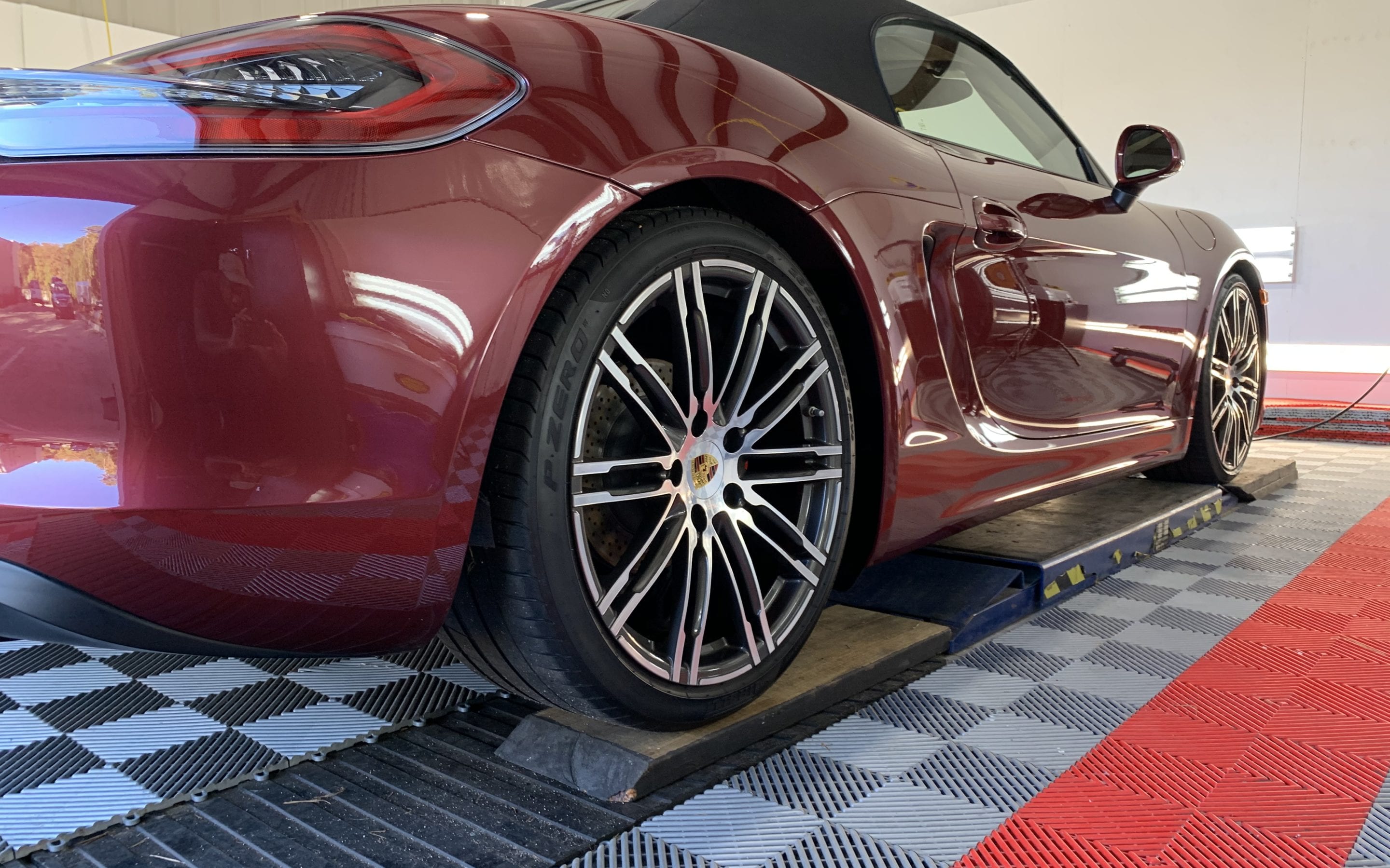 Photo of a Ceramic Coating Being Applied to a 2018 Porsche 718 Boxster