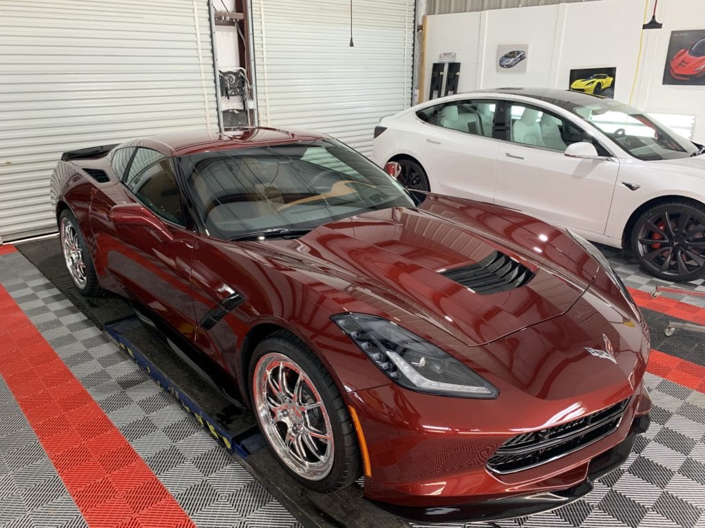 Photo of a New Car Preparation of a 2018 Chevrolet Corvette