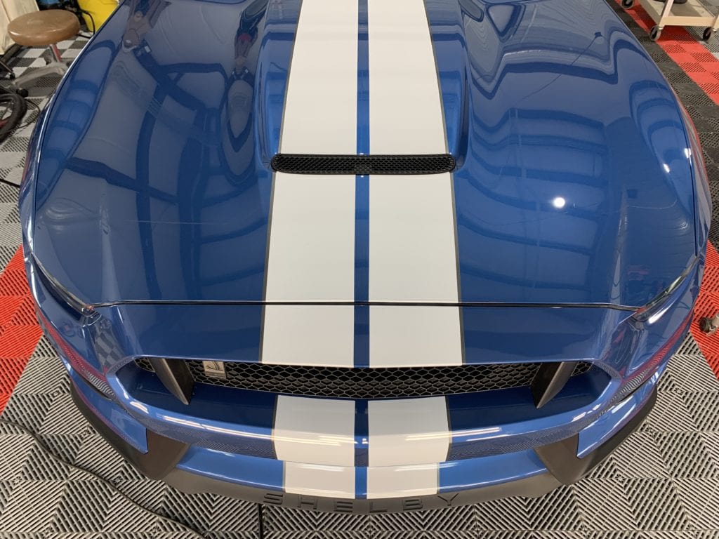 Photo of a Blue Ford Mustang Ceramic Coating Raleigh NC