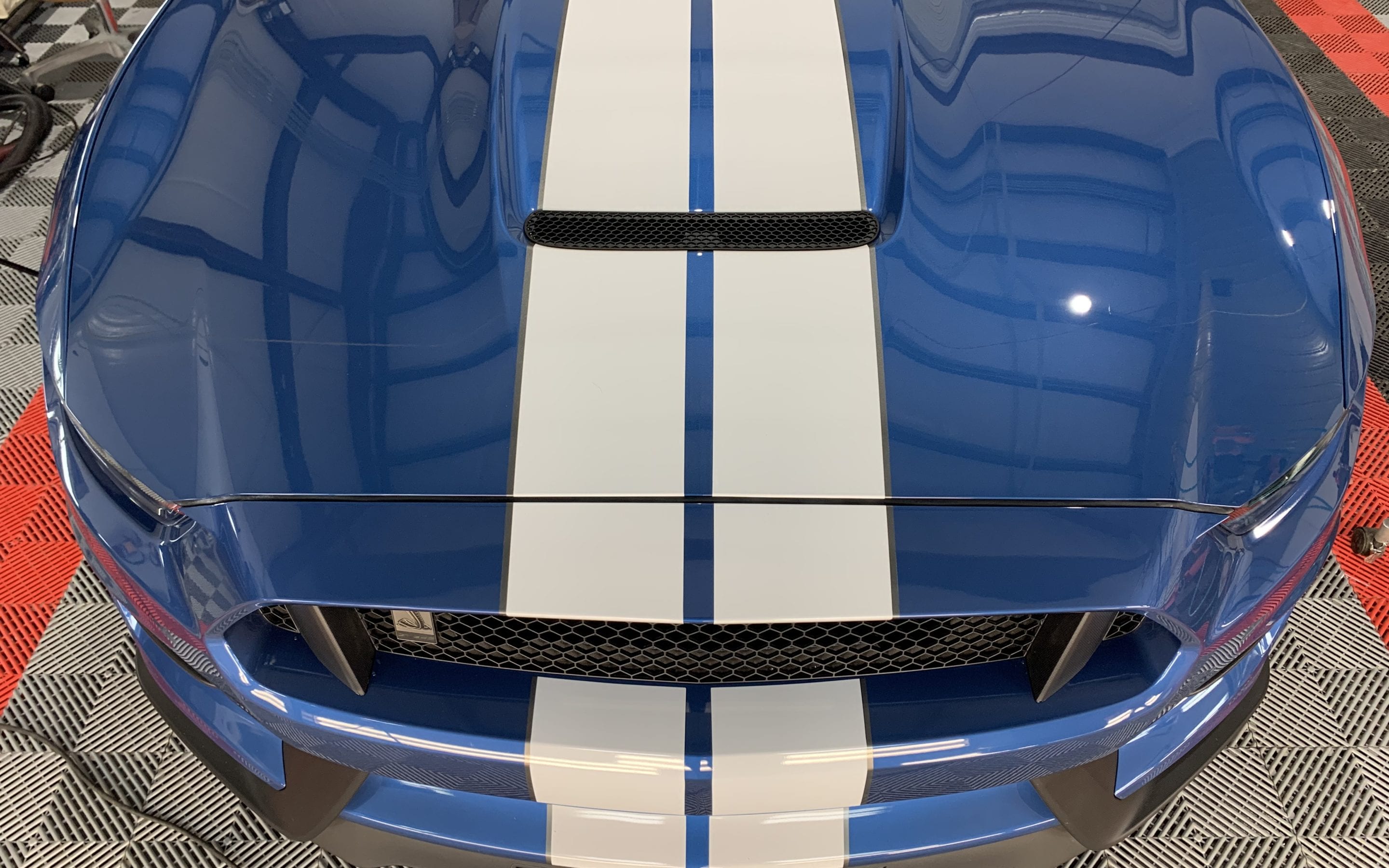 Photo of a Blue Ford Mustang Ceramic Coating Raleigh NC