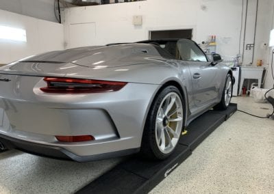 Photo of a Silver Porsche Ceramic Coating Raleigh NC