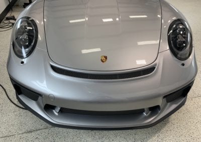 Photo of a Silver Porsche Ceramic Coating Raleigh NC