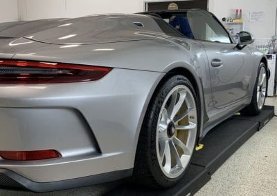 Photo of a Silver Porsche Ceramic Coating Raleigh NC