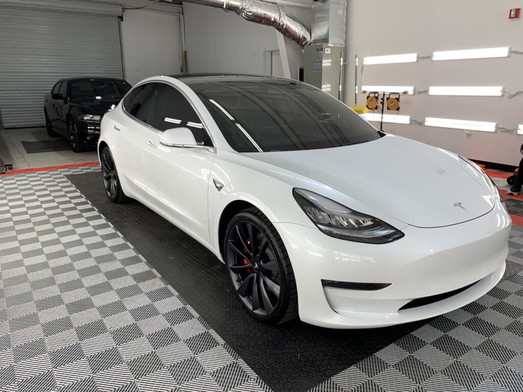 Photo of a New Car Preparation of a 2019 Tesla Model 3