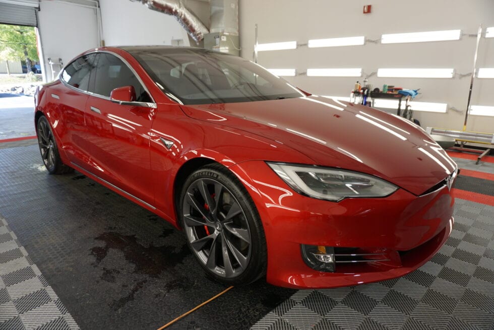Ceramic Coating of a 2019 Tesla Model S August Precision