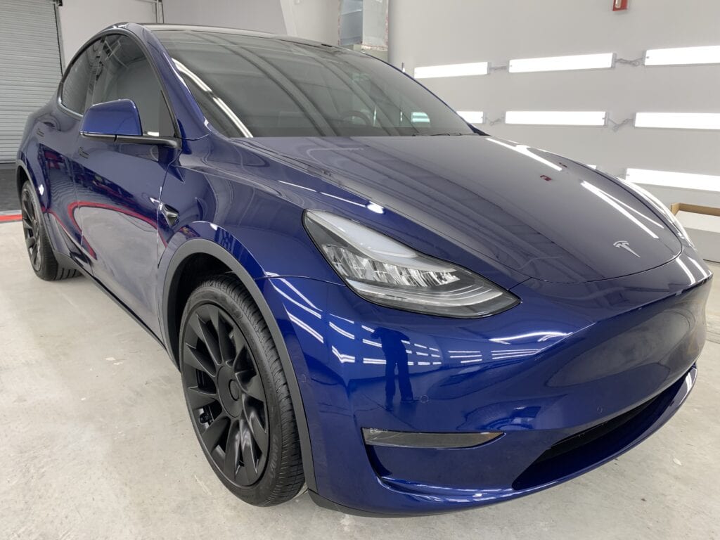 Photo of a New Car Preparation of a 2021 Tesla Model Y